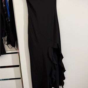 Black Tube top Ruffled Cocktail Dress